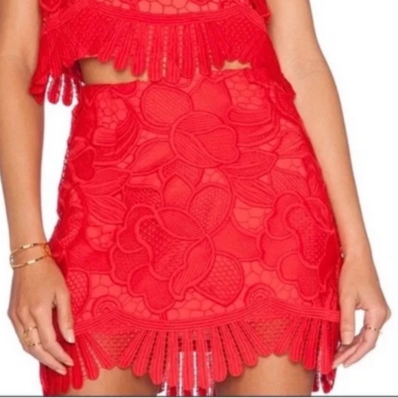 Lovers + Friends Red Skirt - Picture 2 of 4